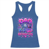 Dad Of The KPop Birthday Girl Glossy Balloon Music Lover Racerback Tank Top Cute Family Matching Party Graphic