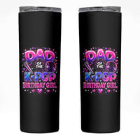 Dad Of The KPop Birthday Girl Glossy Balloon Music Lover Skinny Tumbler Cute Family Matching Party Graphic