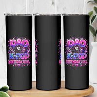 Dad Of The KPop Birthday Girl Glossy Balloon Music Lover Skinny Tumbler Cute Family Matching Party Graphic