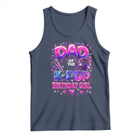 Dad Of The KPop Birthday Girl Glossy Balloon Music Lover Tank Top Cute Family Matching Party Graphic