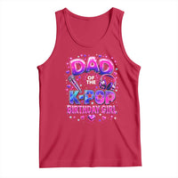 Dad Of The KPop Birthday Girl Glossy Balloon Music Lover Tank Top Cute Family Matching Party Graphic
