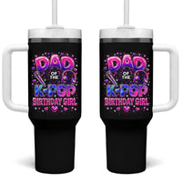 Dad Of The KPop Birthday Girl Glossy Balloon Music Lover Tumbler With Handle Cute Family Matching Party Graphic