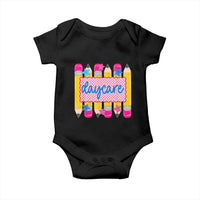 Cute Daycare Teacher Yellow Pencils Graphic Baby Onesie Retro Back to School Childcare Gift