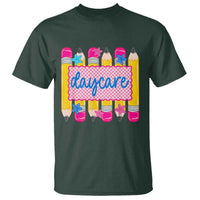 Cute Daycare Teacher Yellow Pencils Graphic T Shirt Retro Back to School Childcare Gift