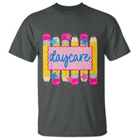 Cute Daycare Teacher Yellow Pencils Graphic T Shirt Retro Back to School Childcare Gift