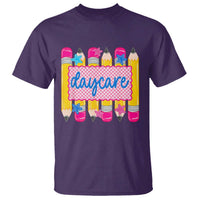 Cute Daycare Teacher Yellow Pencils Graphic T Shirt Retro Back to School Childcare Gift