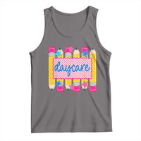Cute Daycare Teacher Yellow Pencils Graphic Tank Top Retro Back to School Childcare Gift