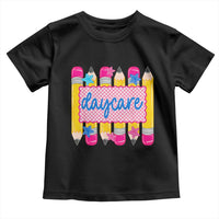 Cute Daycare Teacher Yellow Pencils Graphic Toddler T Shirt Retro Back to School Childcare Gift