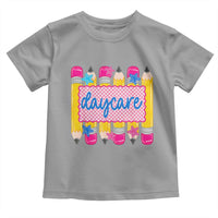 Cute Daycare Teacher Yellow Pencils Graphic Toddler T Shirt Retro Back to School Childcare Gift
