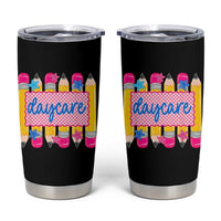 Cute Daycare Teacher Yellow Pencils Graphic Tumbler Cup Retro Back to School Childcare Gift