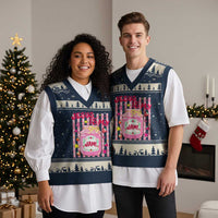 Cute Christian Faith Preppy Graphic V-Neck Knit Sweater Vest Jesus Is My Jam Strawberry Fruit Jar