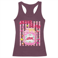 Cute Christian Faith Preppy Graphic Racerback Tank Top Jesus Is My Jam Strawberry Fruit Jar