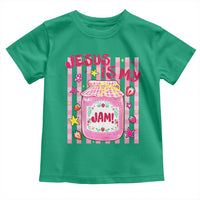Cute Christian Faith Preppy Graphic Toddler T Shirt Jesus Is My Jam Strawberry Fruit Jar