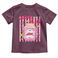 Cute Christian Faith Preppy Graphic Toddler T Shirt Jesus Is My Jam Strawberry Fruit Jar