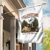Do Not Pet The Fluffy Cows Yellowstone National Park Garden Flag Funny Vintage Bison Tourist Attack Graphic