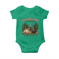Do Not Pet The Fluffy Cows Yellowstone National Park Baby Onesie Funny Vintage Bison Tourist Attack Graphic