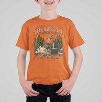 Do Not Pet The Fluffy Cows Yellowstone National Park T Shirt For Kid Funny Vintage Bison Tourist Attack Graphic