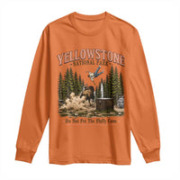 Do Not Pet The Fluffy Cows Yellowstone National Park Long Sleeve Shirt Funny Vintage Bison Tourist Attack Graphic