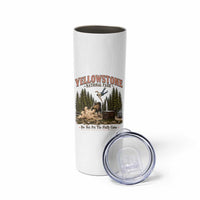 Do Not Pet The Fluffy Cows Yellowstone National Park Skinny Tumbler Funny Vintage Bison Tourist Attack Graphic