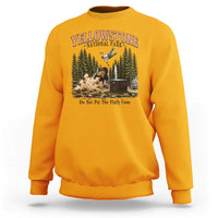 Do Not Pet The Fluffy Cows Yellowstone National Park Sweatshirt Funny Vintage Bison Tourist Attack Graphic