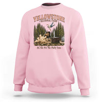 Do Not Pet The Fluffy Cows Yellowstone National Park Sweatshirt Funny Vintage Bison Tourist Attack Graphic