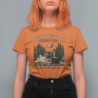 Do Not Pet The Fluffy Cows Yellowstone National Park T Shirt For Women Funny Vintage Bison Tourist Attack Graphic
