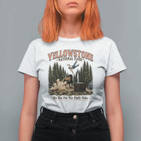 Do Not Pet The Fluffy Cows Yellowstone National Park T Shirt For Women Funny Vintage Bison Tourist Attack Graphic
