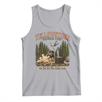 Do Not Pet The Fluffy Cows Yellowstone National Park Tank Top Funny Vintage Bison Tourist Attack Graphic