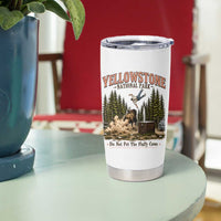 Do Not Pet The Fluffy Cows Yellowstone National Park Tumbler Cup Funny Vintage Bison Tourist Attack Graphic