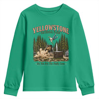 Do Not Pet The Fluffy Cows Yellowstone National Park Youth Sweatshirt Funny Vintage Bison Tourist Attack Graphic