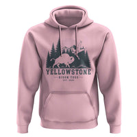 Yellowstone Bison Toss Est 2026 Hoodie Funny Sarcastic Tourist National Park Badge Graphic