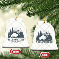 Yellowstone Bison Toss Est 2026 Ceramic Ornament Funny Sarcastic Tourist National Park Badge Graphic