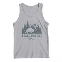 Yellowstone Bison Toss Est 2026 Tank Top Funny Sarcastic Tourist National Park Badge Graphic