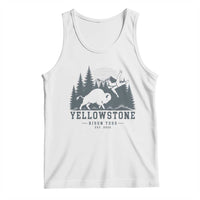 Yellowstone Bison Toss Est 2026 Tank Top Funny Sarcastic Tourist National Park Badge Graphic