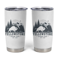 Yellowstone Bison Toss Est 2026 Tumbler Cup Funny Sarcastic Tourist National Park Badge Graphic