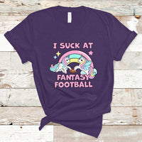 Fantasy Football T Shirt Unicorn Rainbow Funny Loser I Suck At - Wonder Print Shop