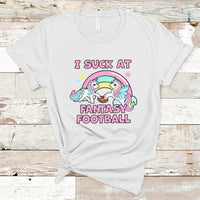 Fantasy Football T Shirt Unicorn Rainbow Funny Loser I Suck At - Wonder Print Shop