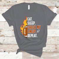 Fantasy Football T Shirt Eat Sleep Check My Lineup Repeat Player - Wonder Print Shop