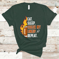 Fantasy Football T Shirt Eat Sleep Check My Lineup Repeat Player - Wonder Print Shop
