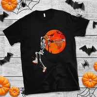 Basketball Skeleton T Shirt Halloween Basketball Lover Scary Night - Wonder Print Shop