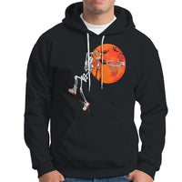 Basketball Skeleton Hoodie Halloween Basketball Lover Scary Night - Wonder Print Shop