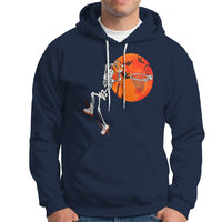 Basketball Skeleton Hoodie Halloween Basketball Lover Scary Night - Wonder Print Shop