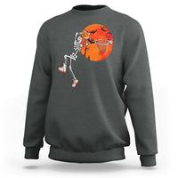 Basketball Skeleton Sweatshirt Halloween Basketball Lover Scary Night - Wonder Print Shop