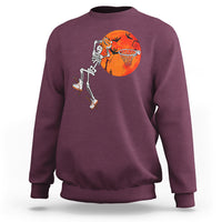 Basketball Skeleton Sweatshirt Halloween Basketball Lover Scary Night - Wonder Print Shop