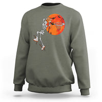Basketball Skeleton Sweatshirt Halloween Basketball Lover Scary Night - Wonder Print Shop