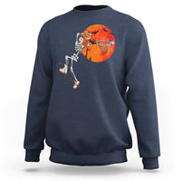 Basketball Skeleton Sweatshirt Halloween Basketball Lover Scary Night - Wonder Print Shop