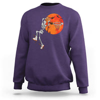 Basketball Skeleton Sweatshirt Halloween Basketball Lover Scary Night - Wonder Print Shop