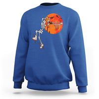 Basketball Skeleton Sweatshirt Halloween Basketball Lover Scary Night - Wonder Print Shop