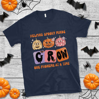 Halloween Reading T Shirt Helping Spooky Minds Grow One Phoneme Dyslexia Pumpkin - Wonder Print Shop