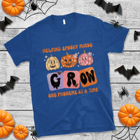 Halloween Reading T Shirt Helping Spooky Minds Grow One Phoneme Dyslexia Pumpkin - Wonder Print Shop